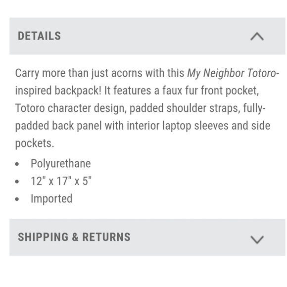 Studio Ghibli My Neighbor Totoro Backpack - Picture 2 of 7